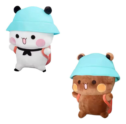 2pcs Peluche Lala Bubu Panda Kawaii Expression Con Llavero