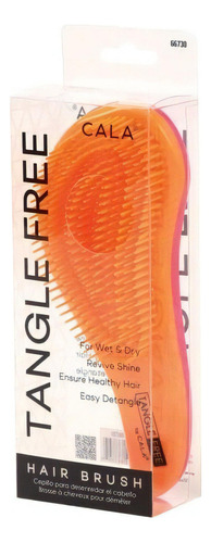Cepillo Desenredante Tangle Free Hair Brush Orange/pink Cala Color Naranja Y ROSA