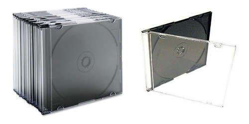 Estuche Acrílico Slim Bandeja Negra Cd, Dvd X10 Unidades