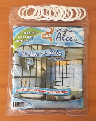 Cortina Para Baño Unicolor 180 X 180 Cm Marca Plásticos Alce