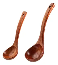 Comprar Cuchara De Cucharón De Madera - Coloque 2 Cucharón De Sopa D