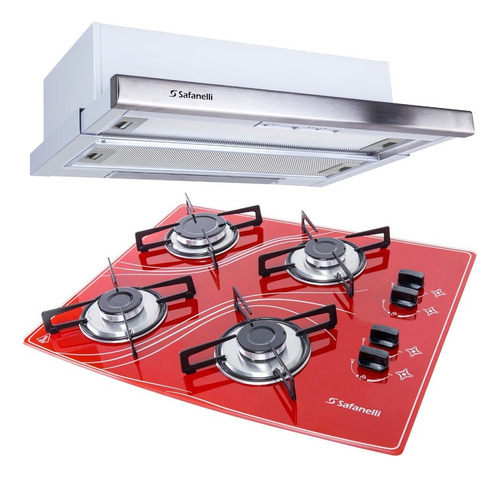 Kit Depurador Embutir Cooktop 4b Vermelho Safanelli