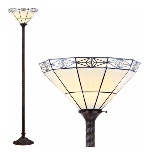 Moore Tiffany-style Lampara Pie Led Torchiere 68.57