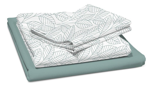 Sabanas Andes 180 Hilos Estampada Hojas Verde