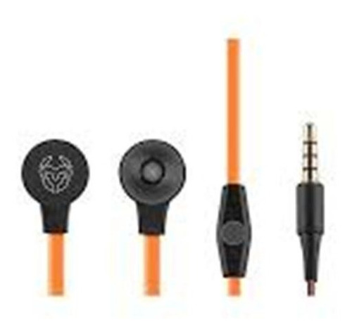 Auriculares Gamer Krom In Ear Modelo Kiev Negro Y Naranja