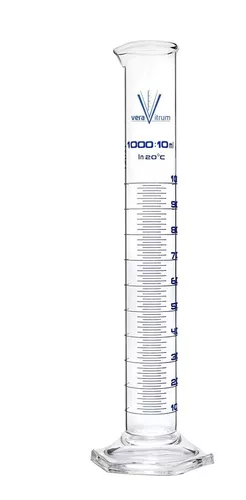 Probeta de vidrio graduada con base de plastico 10 ml. Appcrom