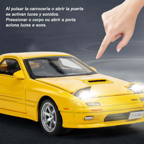 Carro Diminuto Do Metal De Mazda Rx7 Fc Com Luzes E Som 1/32