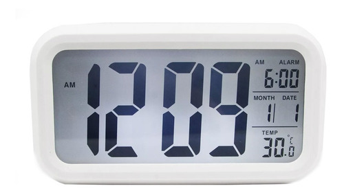 Reloj Digital Alarma Numeros Grandes Fechador Luz Led Blanco