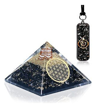 Orgone Pyramid Crystal - Black Tourmaline Necklace Prote Ssb