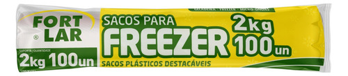 Saco para Freezer 2kg Fortlar 20cm x 33cm 100 Unidades