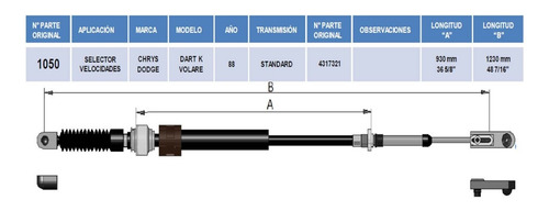 Chicote Selector Dodge Dart K Volare 88 Standard