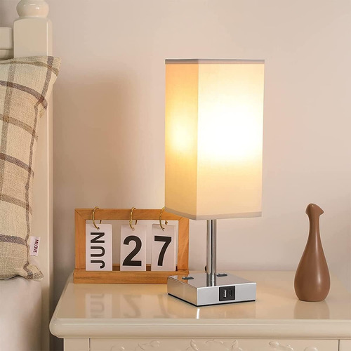 Lampara De Escritorio Led De Buró De Noche Táctil Usb Dual