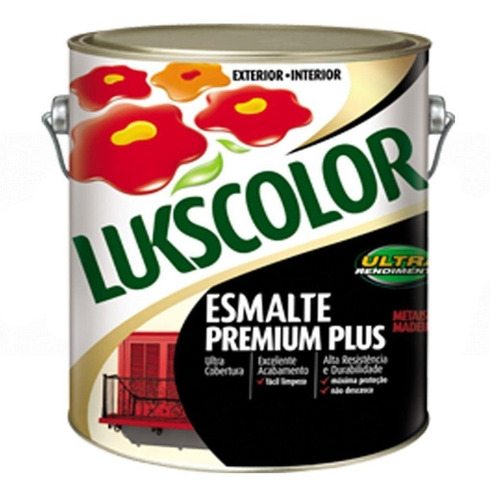 Tinta Esmalte Sintetico Brilhante 3,6l Lukscolor Cores Cor VERMELHO GOYA