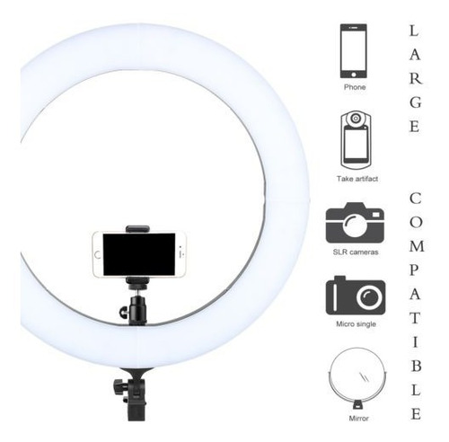 Imagen 2 de 10 de Aro De Luz Beauty Led Ring Kit Completo 18 Pulgadas Zomei