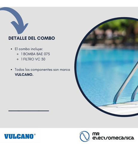 Imagen 2 de 10 de Combo Filtro Vulcano Vc30 + Bomba Bae075 3/4 Hp 50000 Litros