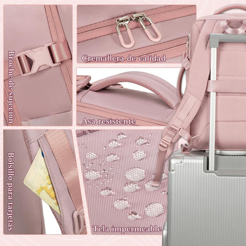 Mochila Chantria Para Dama Expandible De Viaje Cb00617 Rosa
