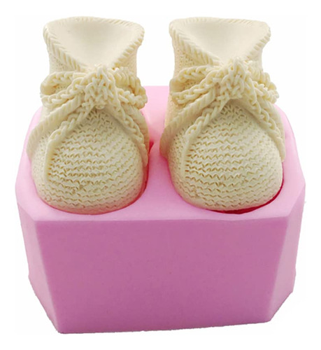 Zapatos De Bebé De Punto 3d Moldes De Silicona Fondant Baby