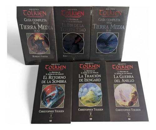 Coleccion Jrr Tolkien 6 Tomos Guía Tierra Media + Guerra An-