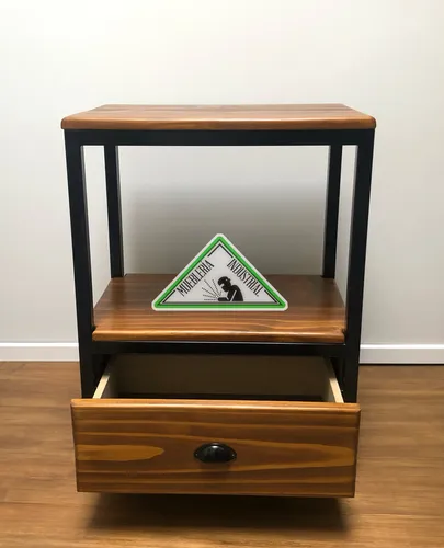Mueble Para Bacha Baño Madera Y Hierro Estilo Industrial
