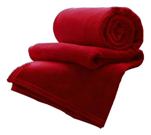 Cobertor Corttex Celta cor vermelho com design lisa de 2.2m x 1.8m