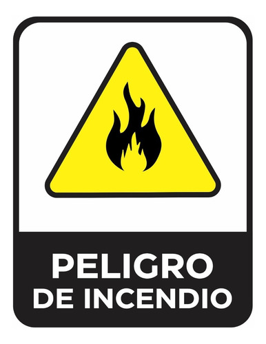Cartel Linea Advertencia Peligro De Incendio 22x28 Pai