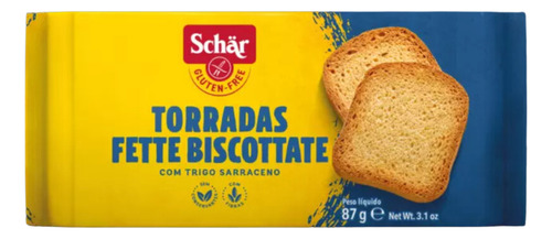 Kit 3 Torradas Sem Glúten E Sem Lactose Vegana 87g Schar