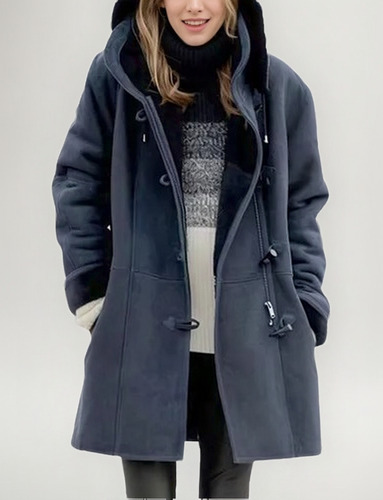 Chaqueta Polar Casual Con Capucha De Talla Grande Para Mujer