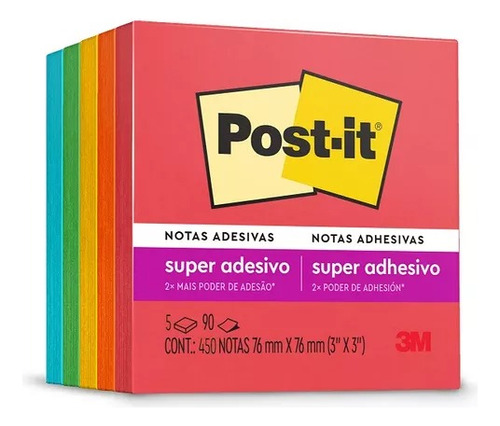 Notas Adhesivas Post-it Original 5 Bloques 90hojas 450 Total
