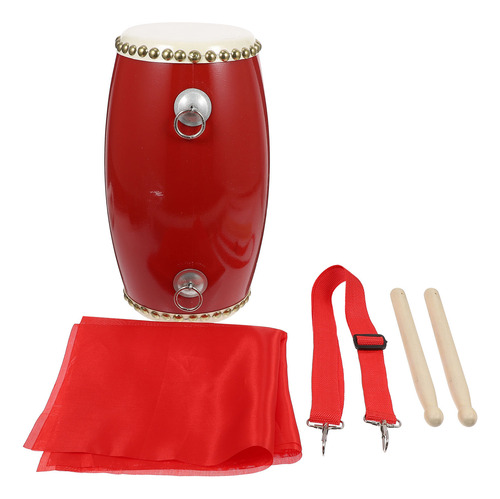 1 Juego De Tambores De Cintura Tradicionales De Piel De Vacu