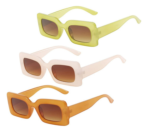 Paquete De 3 Gafas De Sol De Moda Color Caramelo Montura Cua