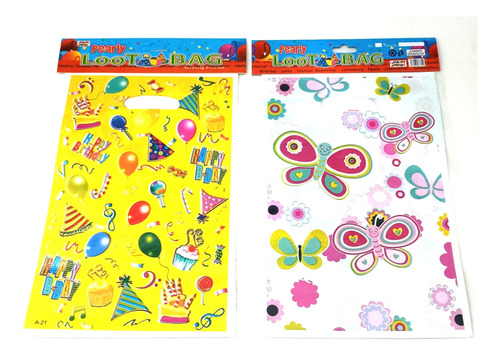 24 Bolsas De Plastico Para Dulces Cumpleaños Colores Diseños