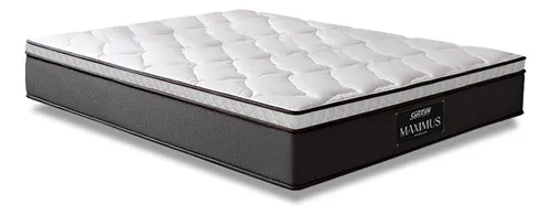 Colchão Casal Molas Ensacadas Pillow Top Maximus 138x188x24cm Gazin Cinza/Branco