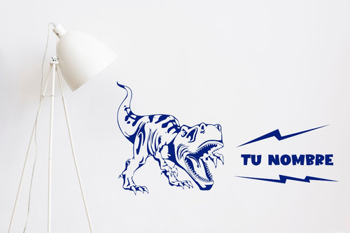 Vinilo Infantil Pared Cuarto Tiranosaurio Rex + Nombre 