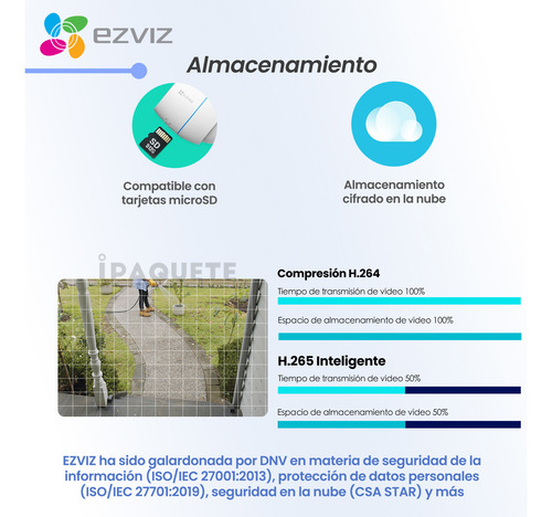 Kit 2 Cámaras Seguridad Ip Ezviz Wifi Exterior Full Hd +32gb