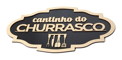 Imagem 2 de 2 de Placa Decorativa Cantinho Do Churrasco Madeira Mdf