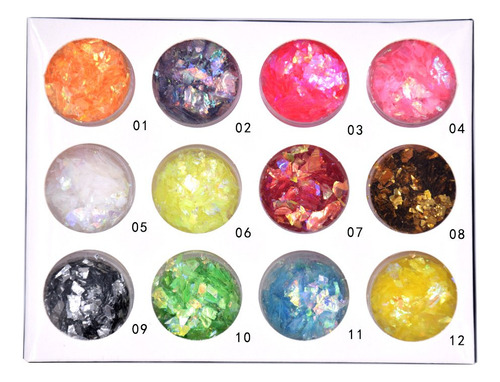 Minejin Nail Art Round Mermaid Glitter Sequins With Broken S