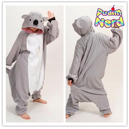 Coala Cinza Pijama Macacão Kigurumi - Pronta Entrega