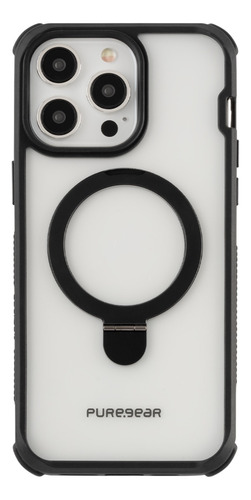 Protector Pure Gear Dualtek Clear Magsafe Negro Para iPhone
