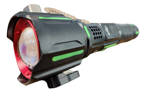 Linterna Táctica Led Con Rompe Cristales Y Alarma Blanca