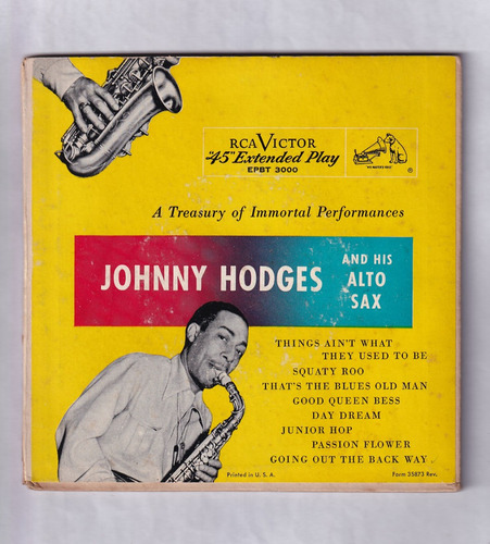 Johnny Hodges And His Alto Sax Ep Vinilo 7'' Doble Usa