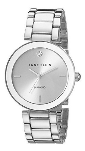 Reloj De Pulsera De Tono Plateado Con Esfera De Diamantes Ak