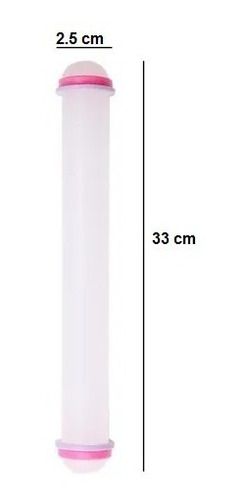 Imagen 1 de 4 de Palo De Amasar Antihaderente Aros Silicona Nivelador 33 Cm