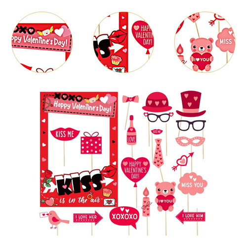 Marco De Accesorios Para Fotos Del Día De Valentín De
