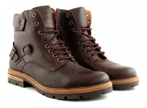 Imagen 3 de 10 de Borcego Bota Cuero Briganti Hombre Zapato Goma - Hcbo00917