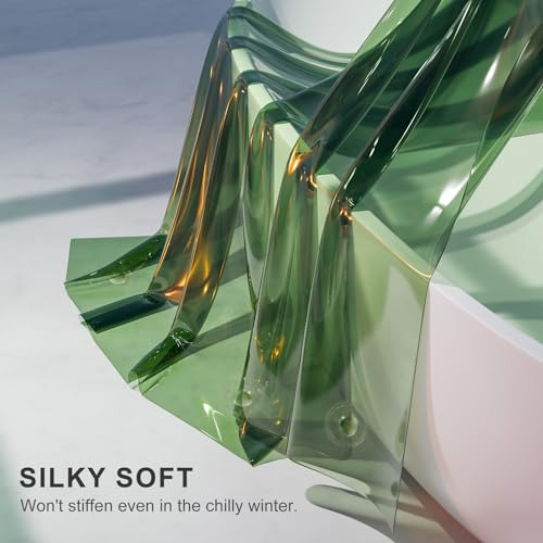 Cortina De Ducha Amazerbath, 100% Eva Suave Verde Transparen