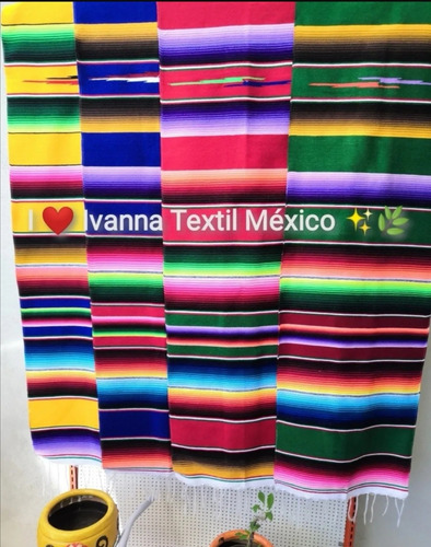 Corredor De Mesa Sarape Mexicano 100% Algodón 40cm X 2m 5pz