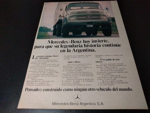(pa462) Publicidad Clipping Camion Mercedes Benz * 1979