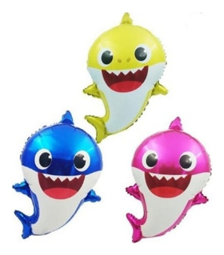 Combo 3 Globos De Baby Shark Cuerpo Entero 50cm