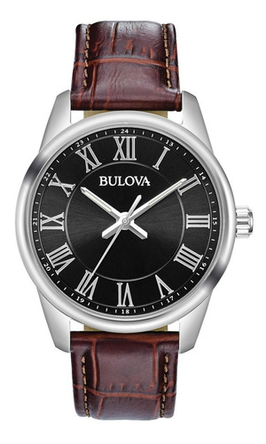 Reloj Bulova De Hombre De Vestir 96a221 Original Negro Full