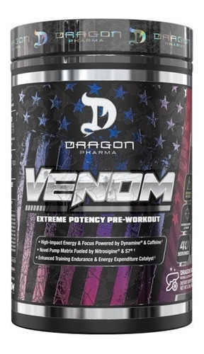 Pre Entreno Dragon Pharma Venom 40 Servs Potencia Energia Sabor Dragon Blast